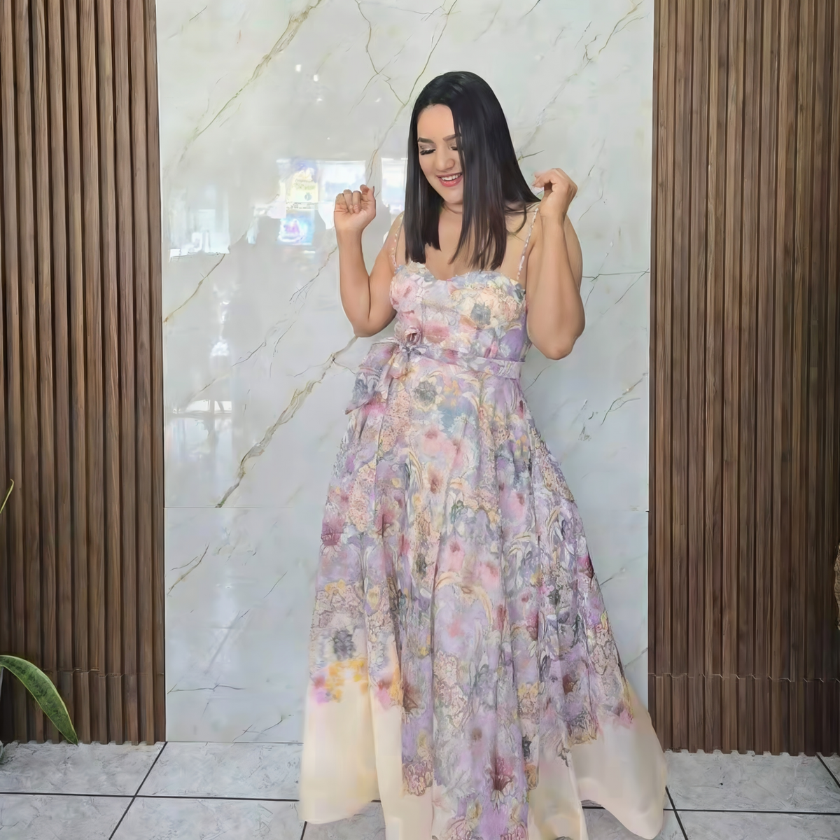 chiffon floral dress