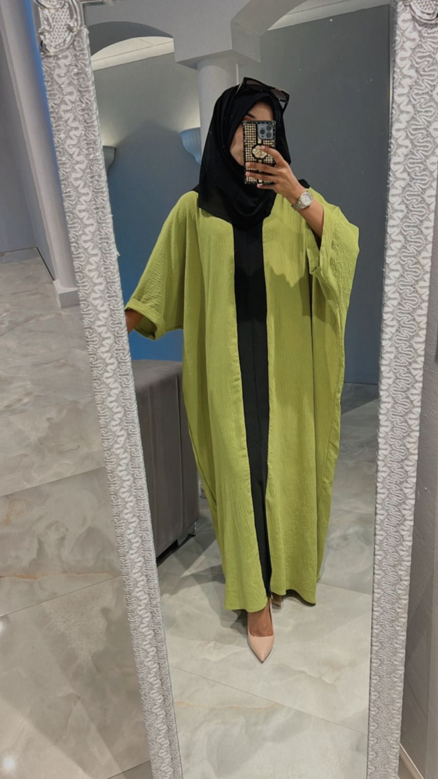 Elegant solid color kaftan dress