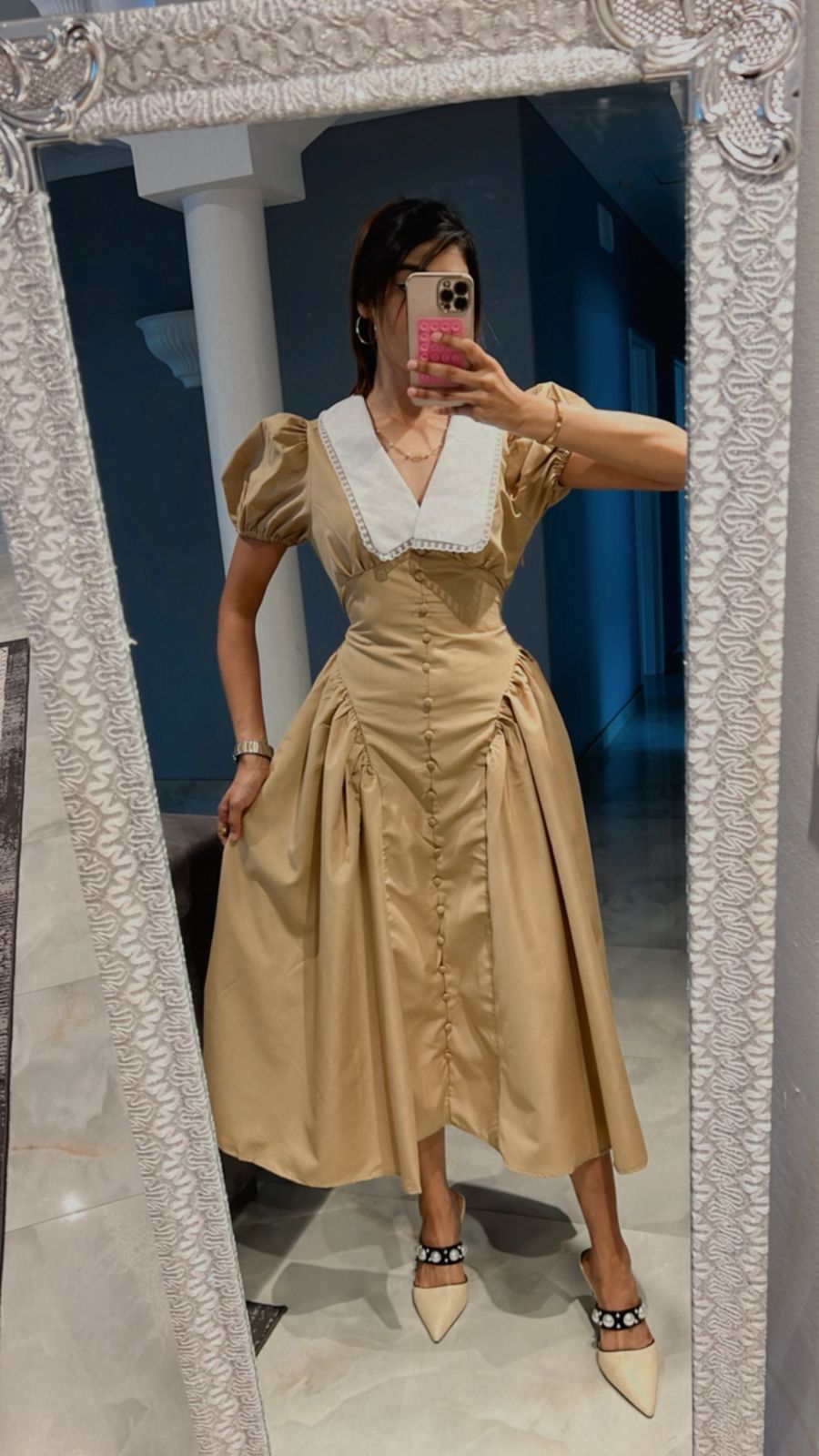 full cover dress with bib style