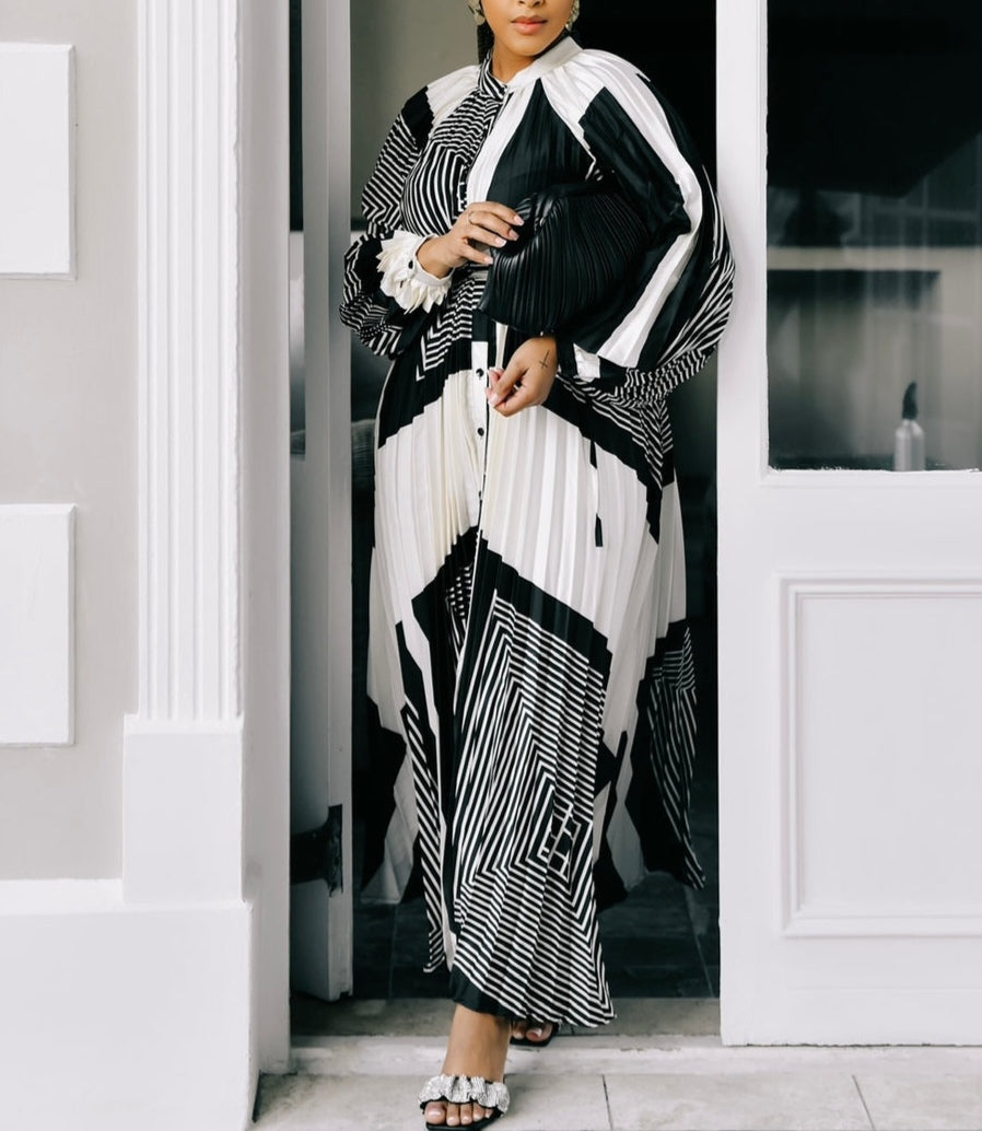 Black White geometric dress