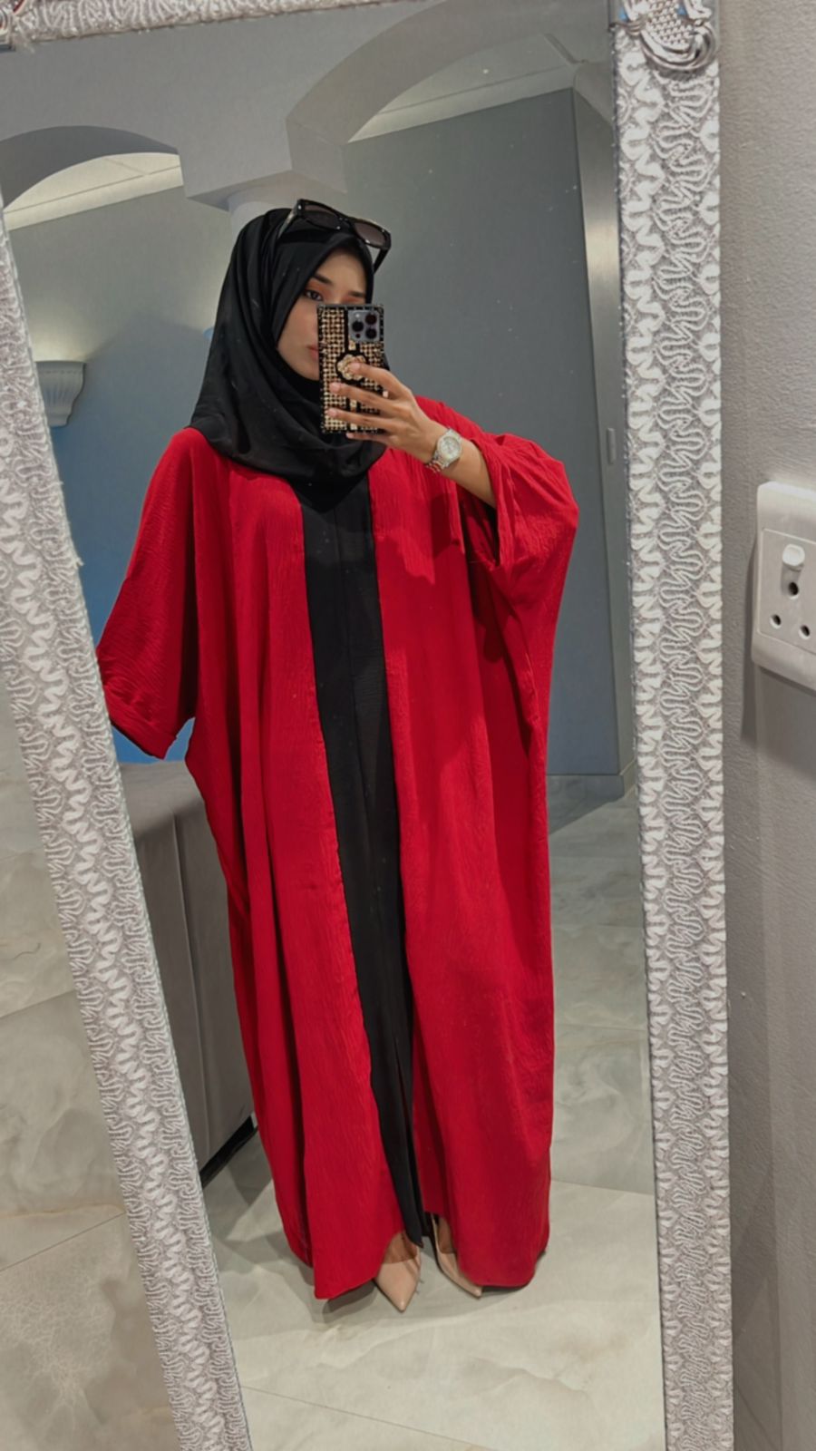 Elegant solid color kaftan dress