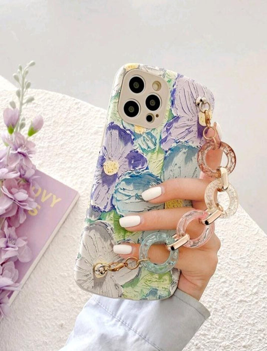 Painted flowers case cover