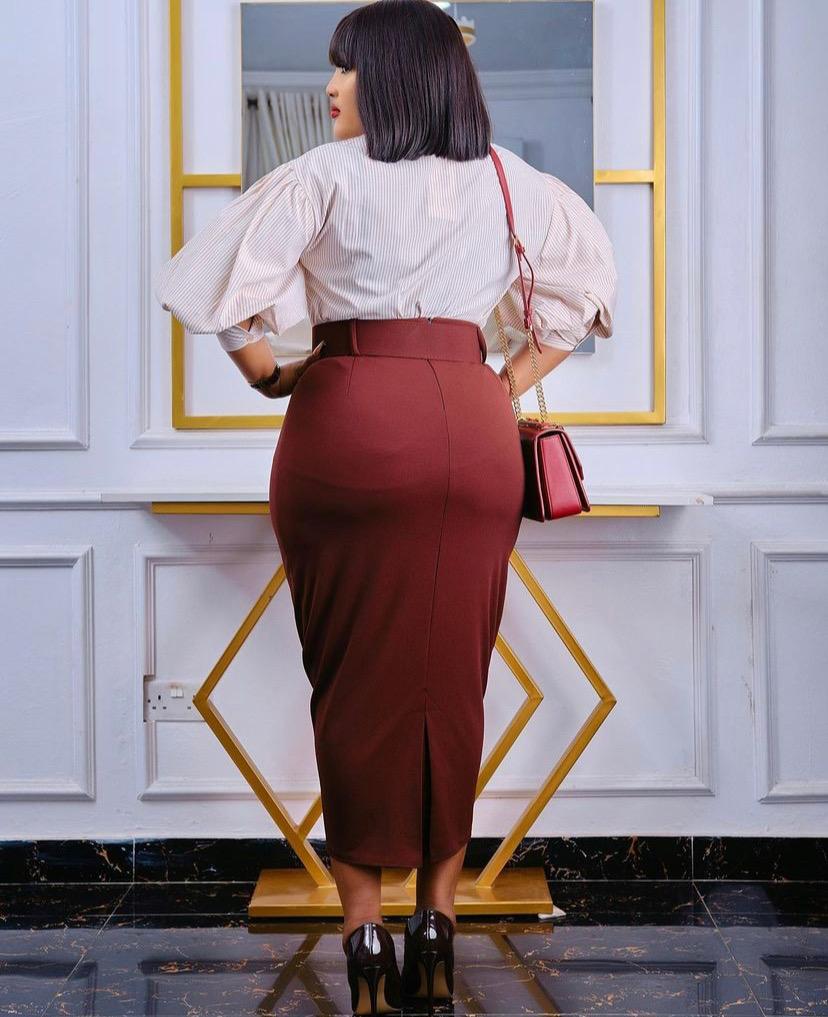 Back Slit belted Skirts