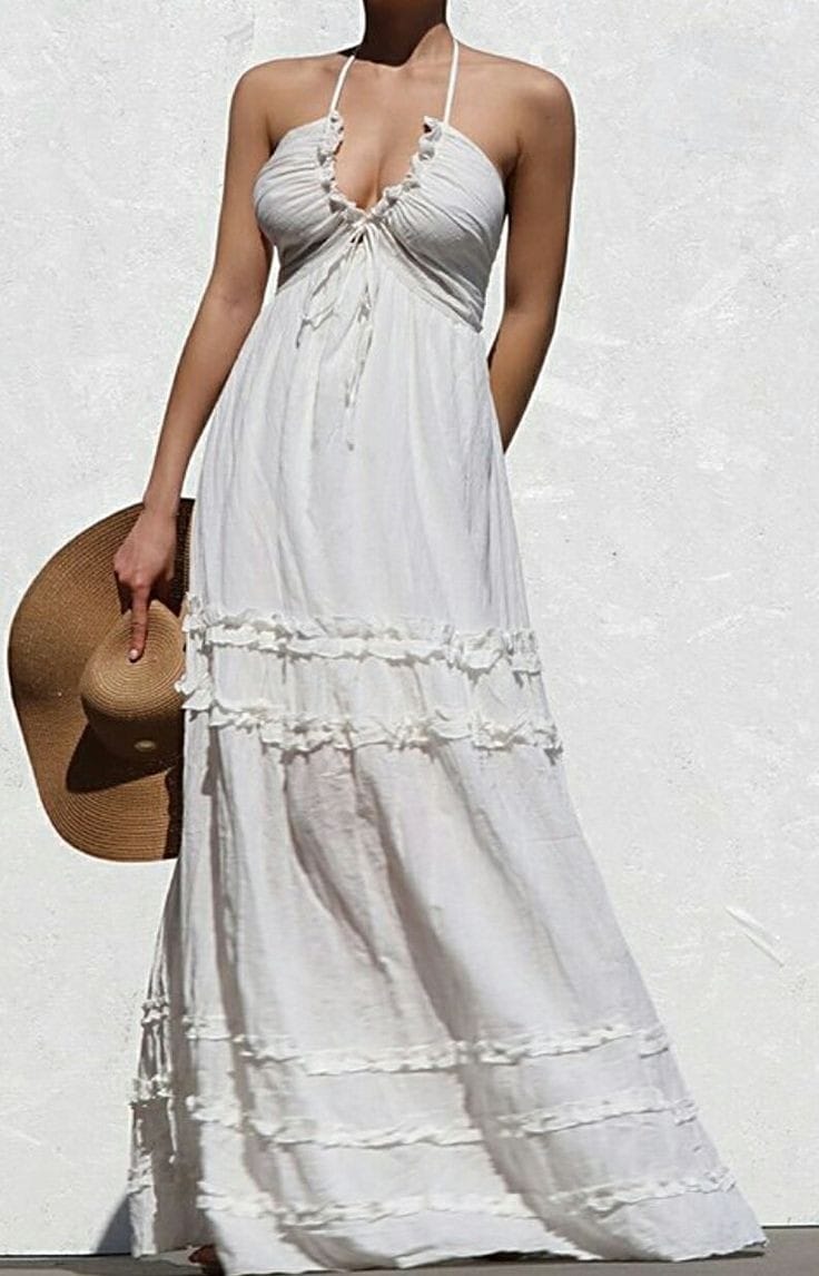 Open back summer styled dress.