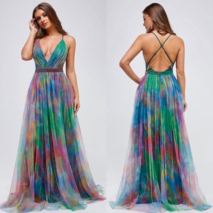 Tie-dye gauze summer styled dress.