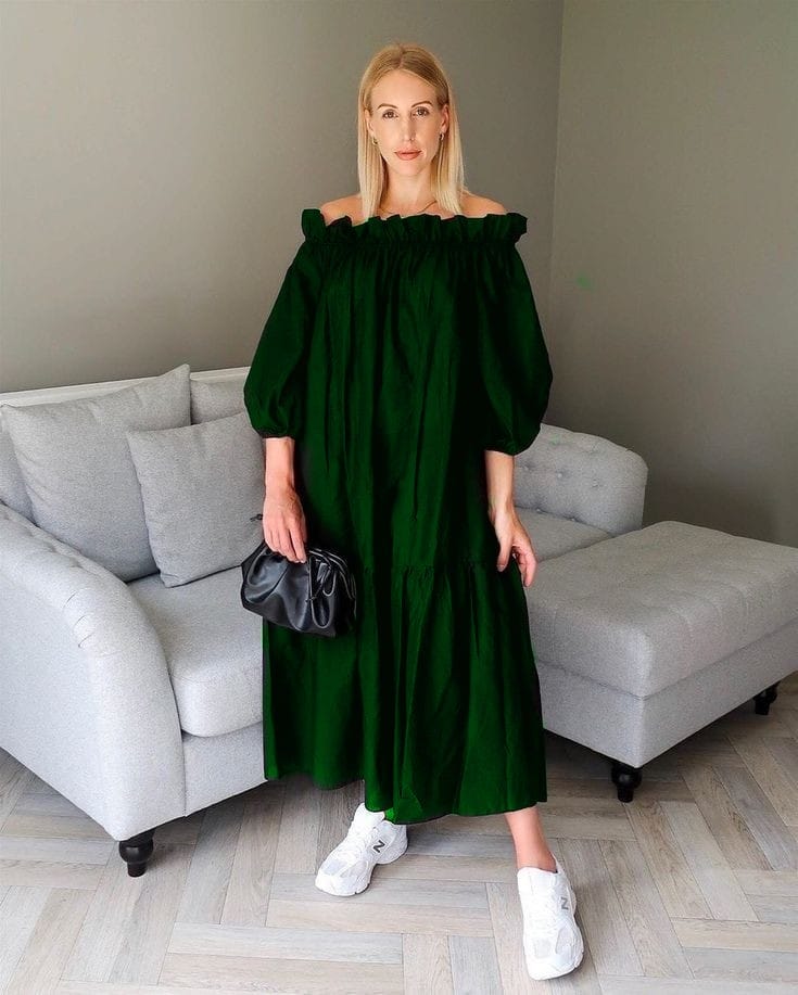 Flowy Off shoulder dress ClothingCo Flowy Off shoulder dress ClothingCo