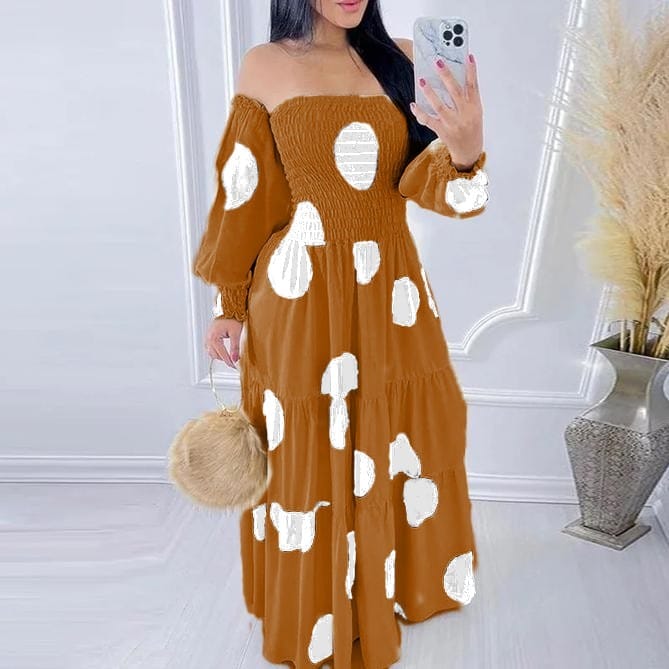 Polkadot off shoulder dress