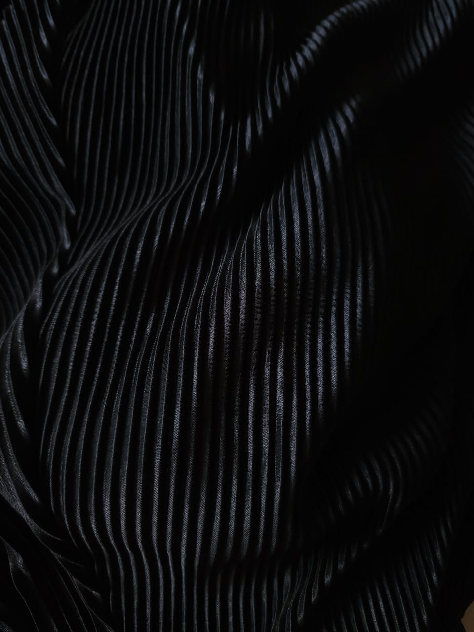 Fine pleated strap dress.