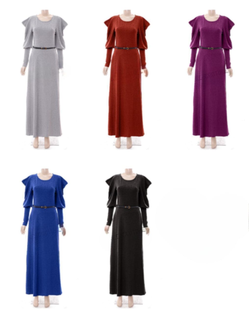 Puff sleeves maxi dress