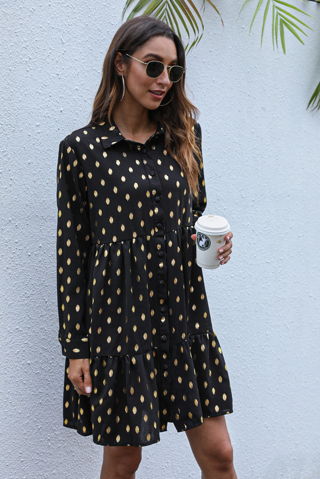 Gold dot dress