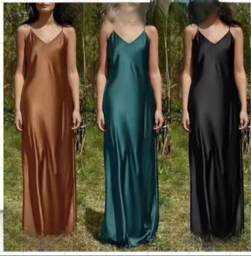 satin long summer dress
