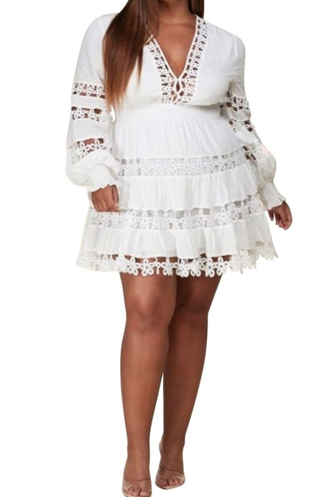 White midi dress