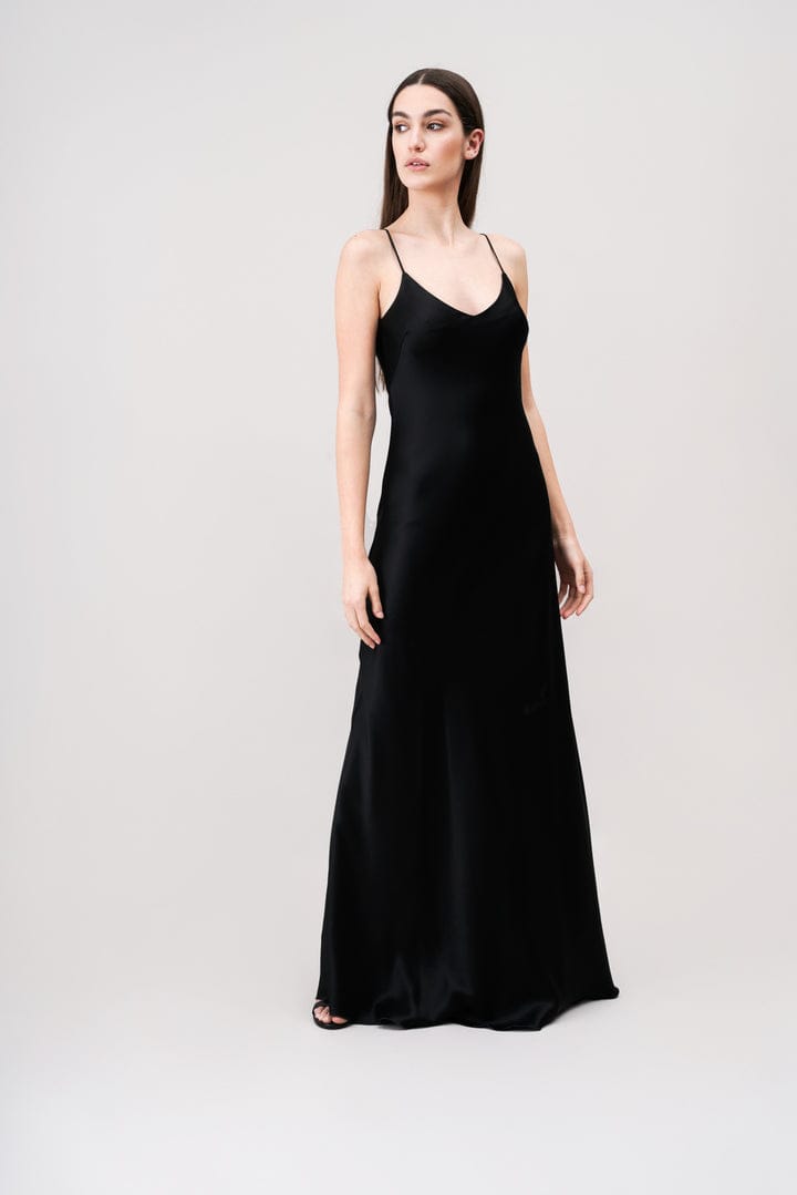 satin long summer dress