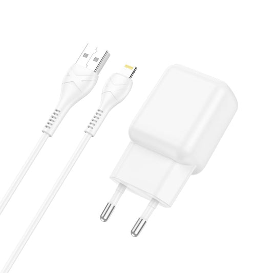 HOCO C96A Single Port Charger with 1M Lightning (iPhone) Cable EU charging adapter White