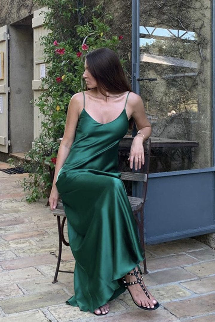 satin long summer dress