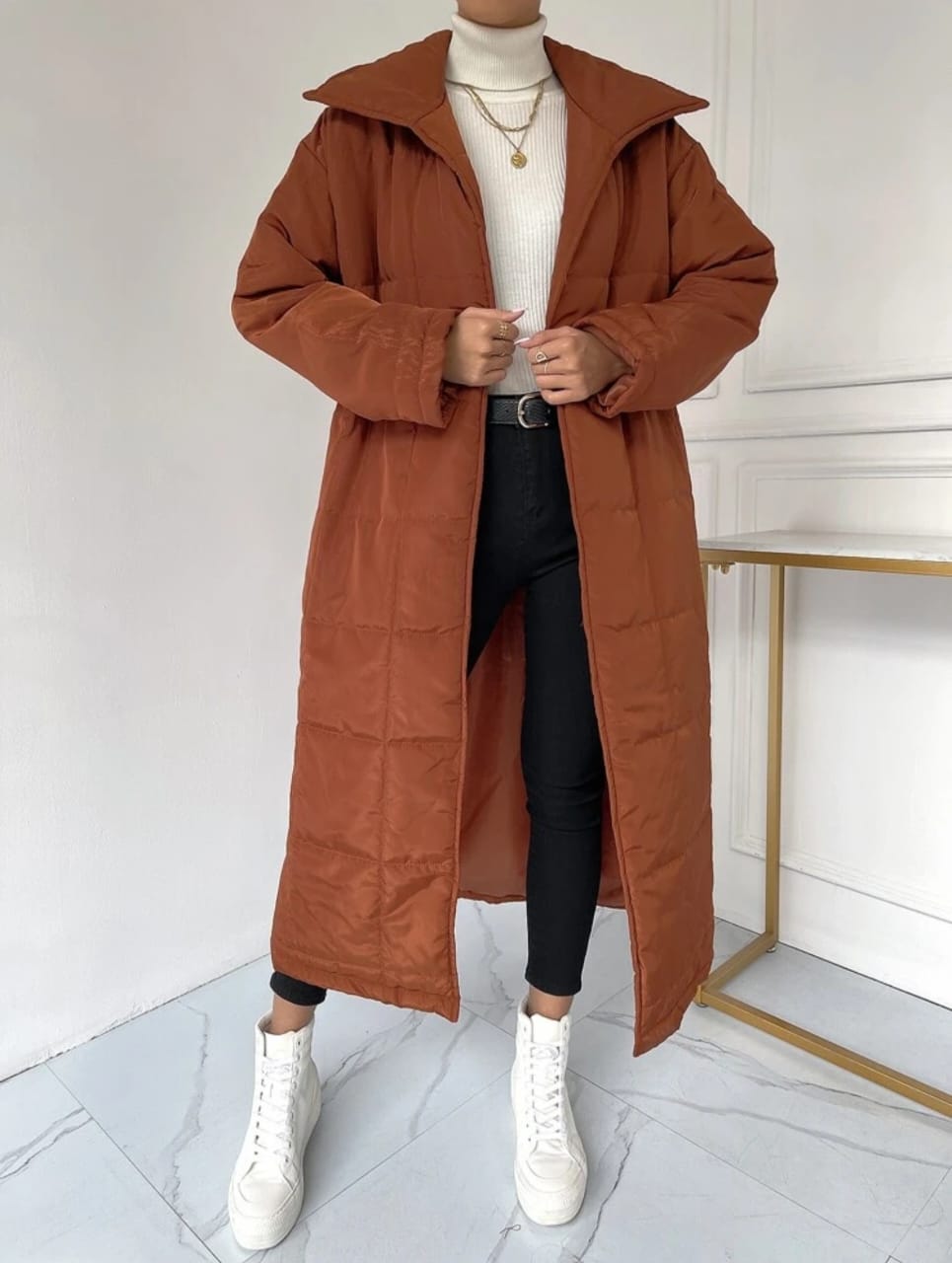 Tie belt coat