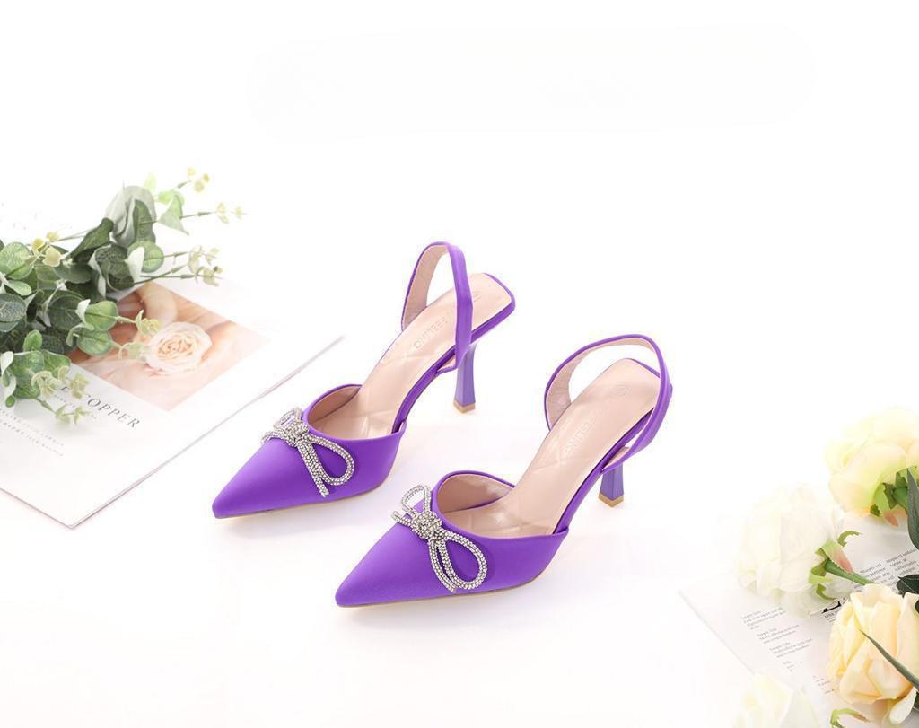 Bow sling back heels