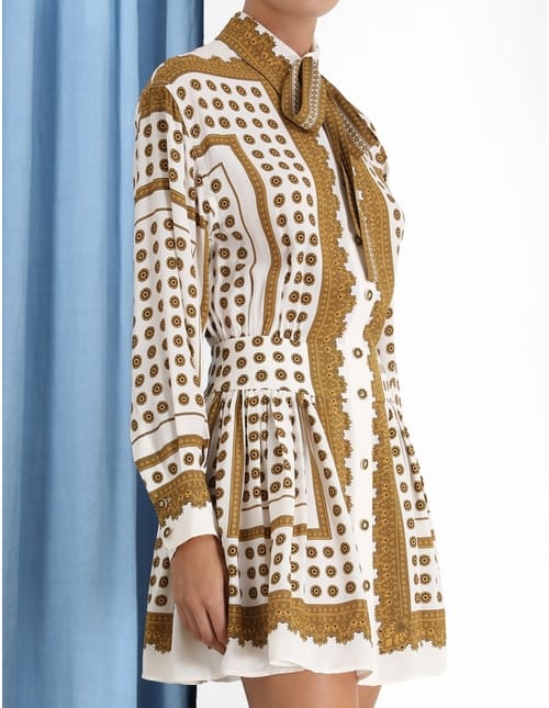 printed button down dress