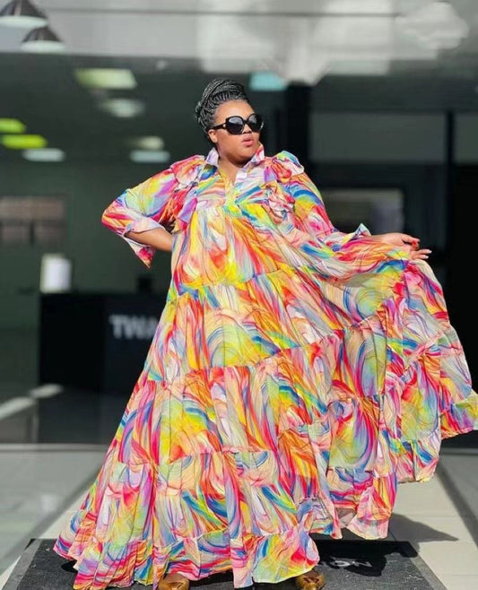 Multi wave maxi dress