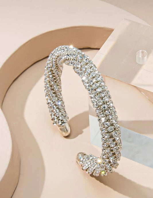 Rhinestone Decor Cuff Bangle