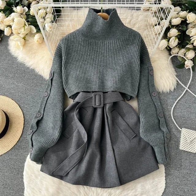 Coat & Mini Jersey set