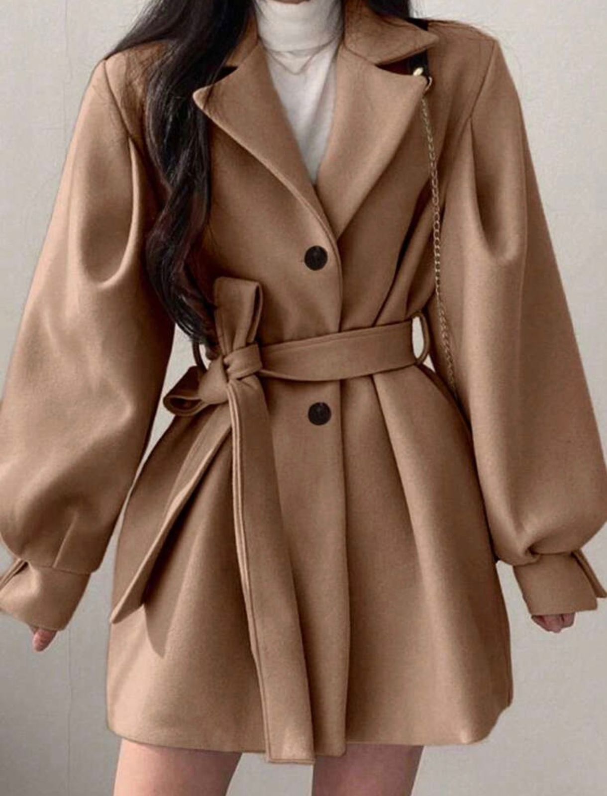 short coat with belt