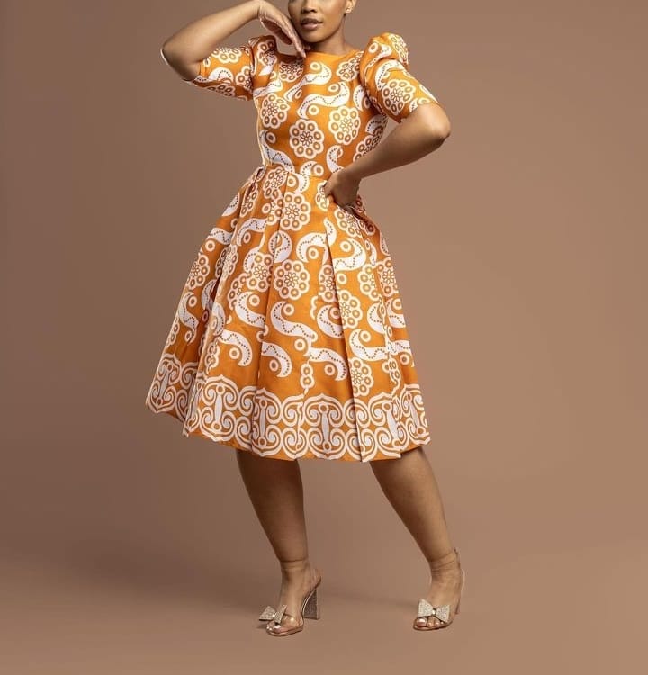 Woman’s Short Sleeve Ankara Dress