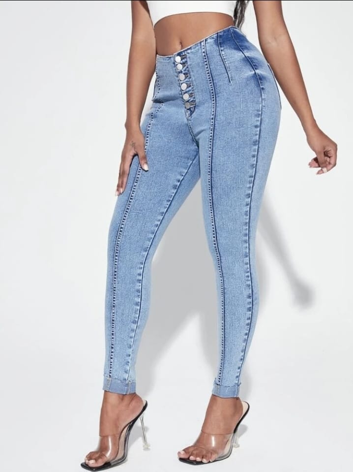 High waisted buttons jeans – ClothingCo