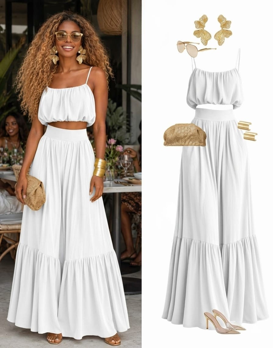 crop top and skirt set