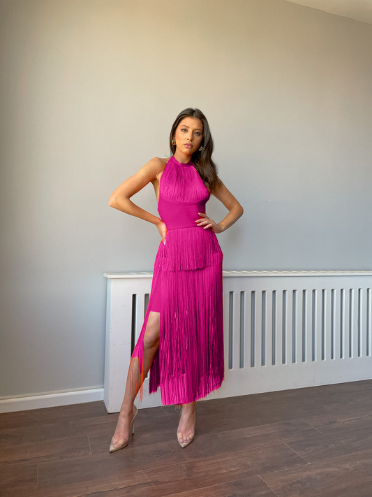 Sleeveless tassel dress