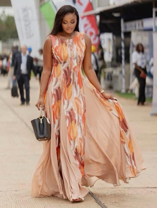 flowy colorful paint dress