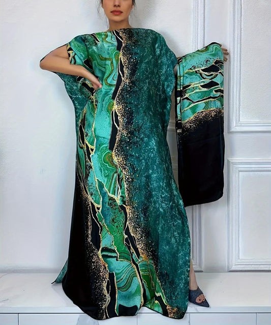 slit and scarf kaftan