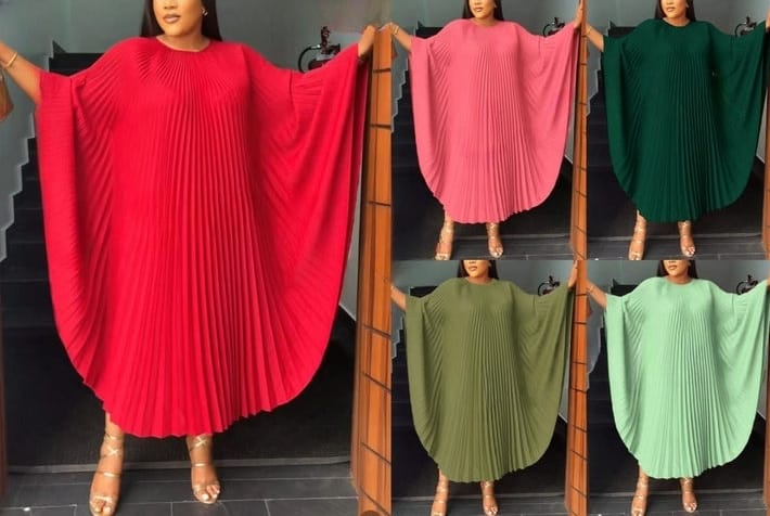 Poncho pleated dress