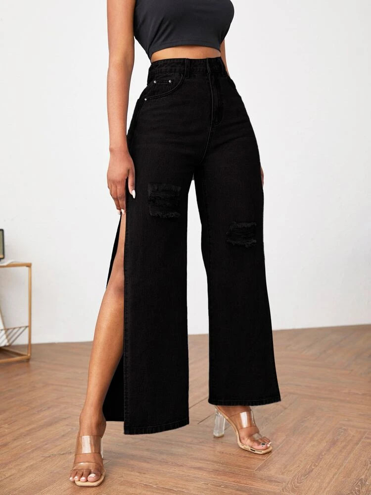 High Waist Split jeans