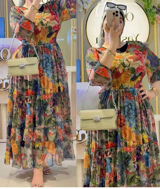 Flowy floral summer dress