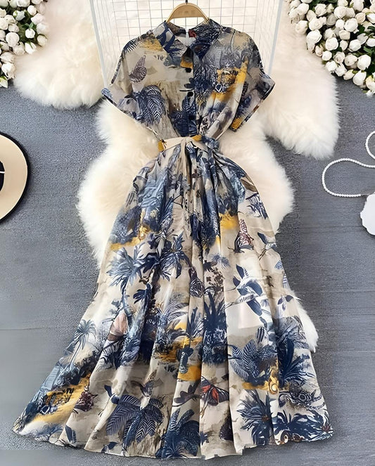 floral button dress