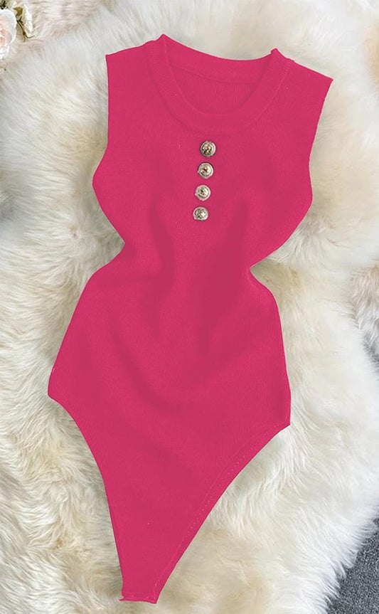 Sleeveless knitted bodysuit