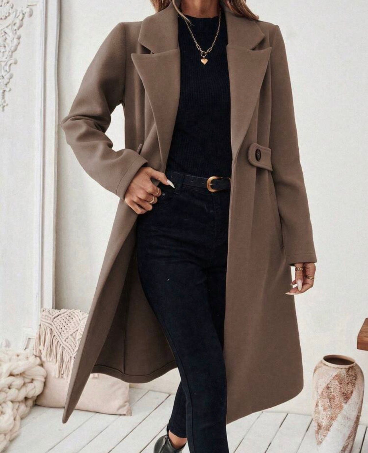 formal trench coat with belt