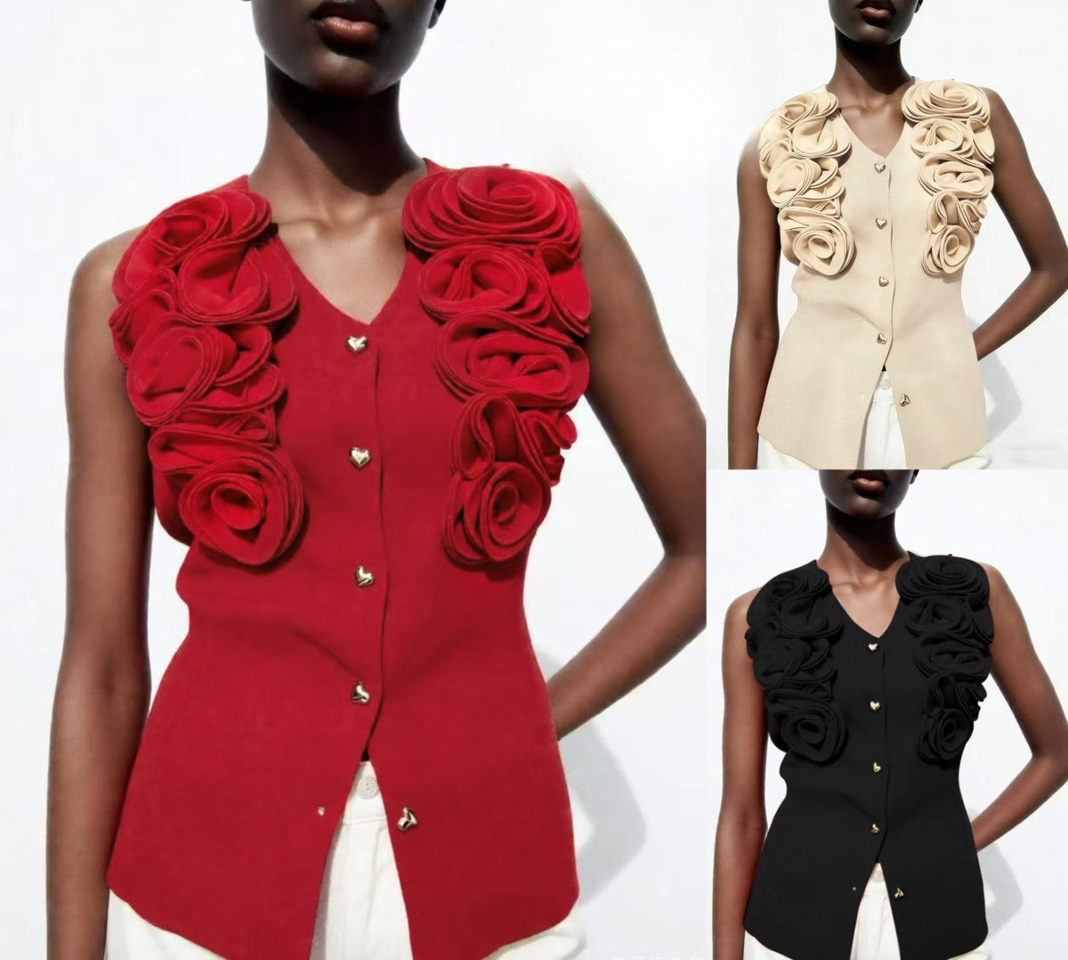 REAL FLOWER DESIGN BUTTON DOWN SHIRT