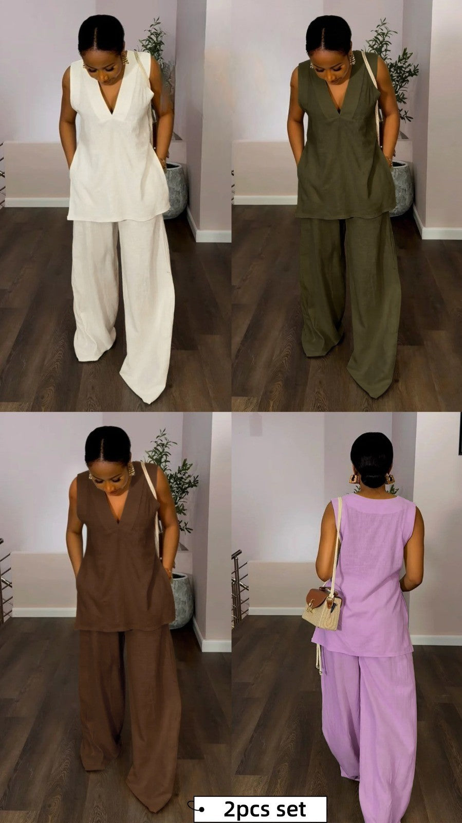 relaxed v neck two piece