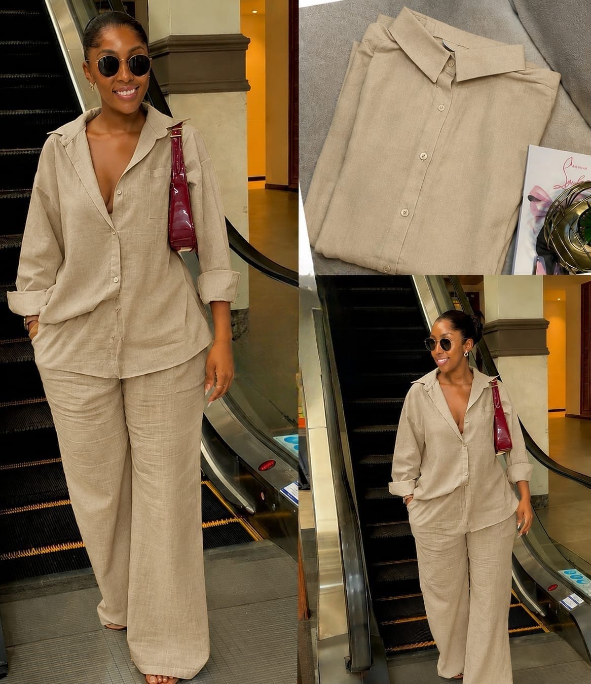 Linen feel two piece set