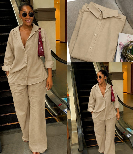Linen feel two piece set