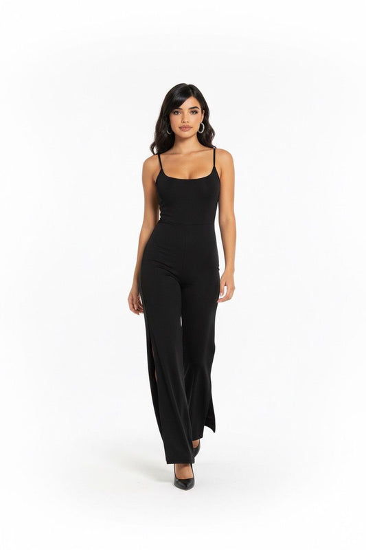 side slit leg jumpsuit