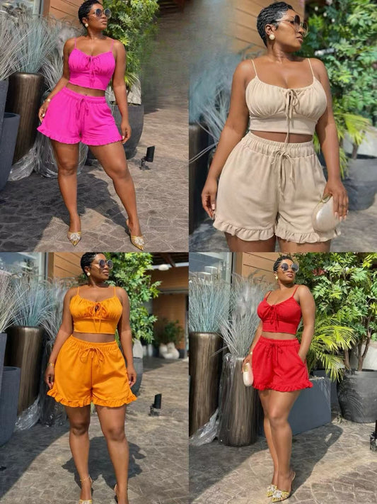 crop top short set