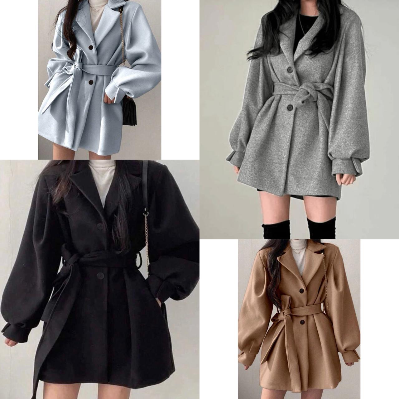 short coat with belt