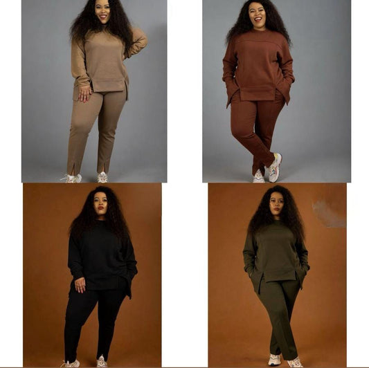 warm tracksuit with high and low top