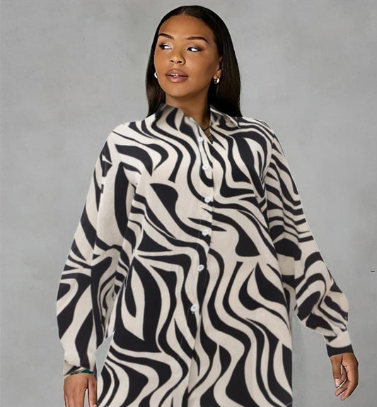 Zebra Relaxed Shirt dress