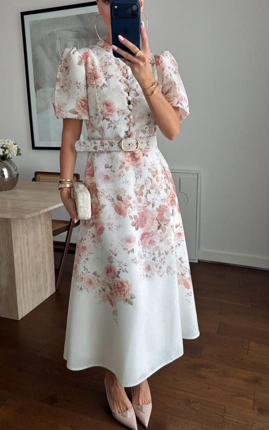 Floral belted dress