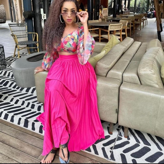 Color shade crop top set
