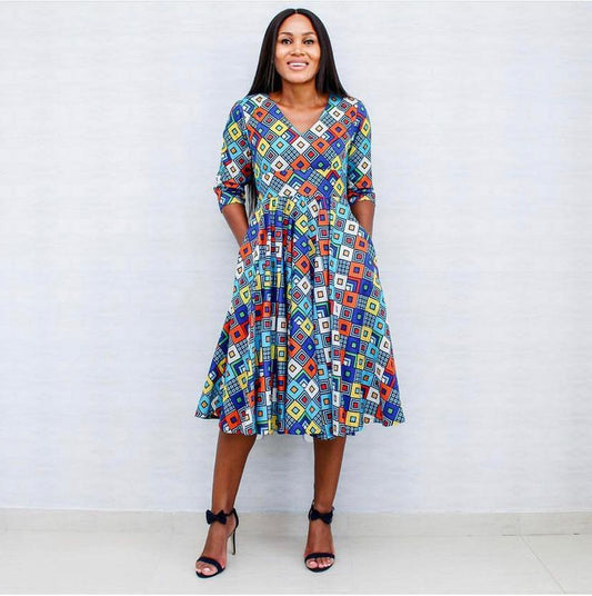 Relaxed African print dress